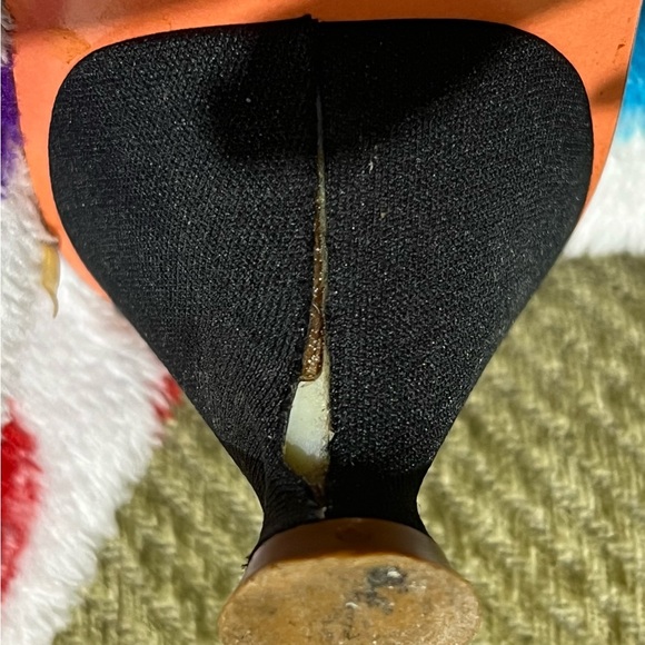 RARE Fendi Black Satin slide shoes with enamel and crystal flowers. Size 10 - Picture 7 of 9